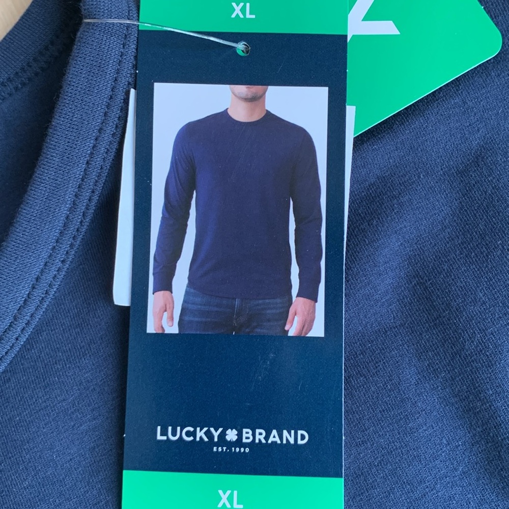 NWT MEN’S CREWNECK LUCKY LONG SLEEVE SHIRT - Picture 2 of 3